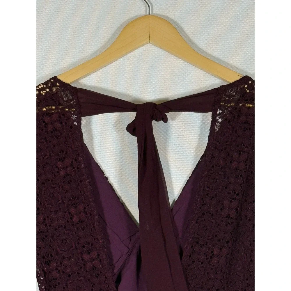 NEW Free‎ People Sz 2 Honey Honey Lace Mini Dress Purple Womens Victorian Party
